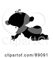 Royalty Free RF Clipart Illustration Of A Black Silhouetted Baby Crawling