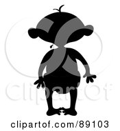 Royalty Free RF Clipart Illustration Of A Black Silhouetted Baby Boy In A Diaper
