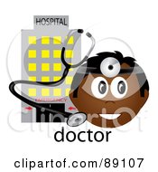 Poster, Art Print Of Male Indian Doctor With A Stethoscope And Hospital