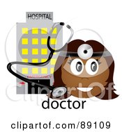 Poster, Art Print Of Female Indian Doctor With A Stethoscope And Hospital