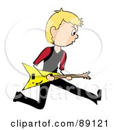 Royalty Free RF Clipart Illustration Of A Blond Male Guitarist by Pams Clipart