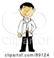 Royalty Free RF Clipart Illustration Of A Friendly Male Asian Doctor by Pams Clipart
