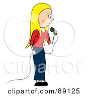 Poster, Art Print Of Blond Female Singer Standing