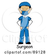 Royalty Free RF Clipart Illustration Of An Asian Male Surgeon In Scrubs by Pams Clipart
