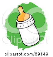 Royalty Free RF Clipart Illustration Of A Plastic Baby Bottle Over Green