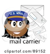 Female Hispanic Mail Carrier With Letters
