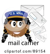Poster, Art Print Of Female African Mail Carrier With Letters