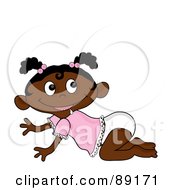 Royalty Free RF Clipart Illustration Of A Crawling Baby African Girl