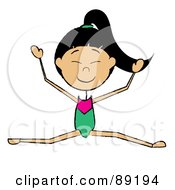 Royalty Free RF Clipart Illustration Of A Stick Asian Gymnast Girl