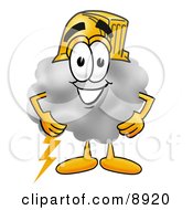 Cloud Mascot Cartoon Character Wearing A Helmet