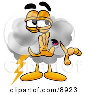Clipart Picture Of A Cloud Mascot Cartoon Character Whispering And Gossiping by Toons4Biz