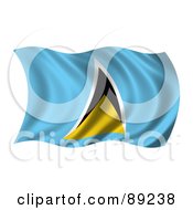 Poster, Art Print Of 3d Silky Rippling Saint Lucia Flag