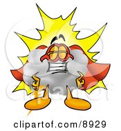 Poster, Art Print Of Cloud Mascot Cartoon Character Dressed As A Super Hero