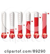 Royalty Free RF Clipart Illustration Of A Digital Collage Of Thermometers At Different Levels