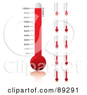 Poster, Art Print Of Digital Collage Of Thermometer Percentages