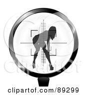Poster, Art Print Of Rifle Target Focused On A Sexy Woman