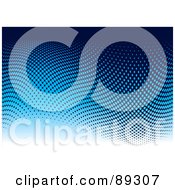 Poster, Art Print Of Black Blue And White Halftone Dot Wave Background