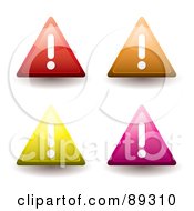 Royalty Free RF Clipart Illustration Of A Digital Collage Of Colorful Warning Triangle Icons by michaeltravers