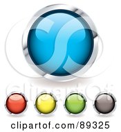 Royalty Free RF Clipart Illustration Of A Digital Collage Of Shiny Colorful 3d Plastic Circle App Buttons