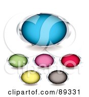 Royalty Free RF Clipart Illustration Of A Digital Collage Of Shiny Colorful 3d Oval App Buttons