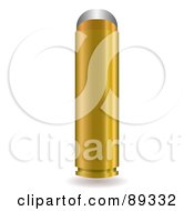 Royalty Free RF Clipart Illustration Of A Large Golden Rifle Bullet by michaeltravers