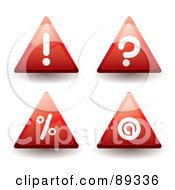 Poster, Art Print Of Digital Collage Of Red Warning Question Mark Percenta Nd Contact Triangle Icons