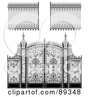 Digital Collage Of Ornate Wrought Iron Fencing - Version 1