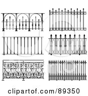 Digital Collage Of Ornate Wrought Iron Fencing - Version 9