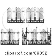 Royalty Free RF Clipart Illustration Of A Digital Collage Of Ornate Wrought Iron Fencing Version 2 by Frisko