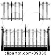Digital Collage Of Ornate Wrought Iron Fencing - Version 4