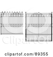 Digital Collage Of Ornate Wrought Iron Fencing - Version 5