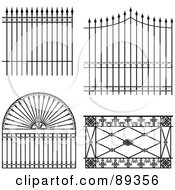 Digital Collage Of Ornate Wrought Iron Fencing - Version 7
