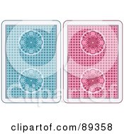 Royalty Free RF Clipart Illustration Of A Digital Collage Of Two Playing Card Back Side Designs Version 3