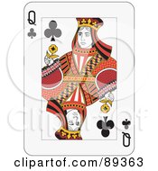 Poster, Art Print Of Queen Of Clubs Playing Card Design
