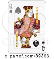 Poster, Art Print Of Queen Of Spades Playing Card Design