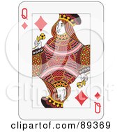 Poster, Art Print Of Queen Of Diamonds Playing Card Design