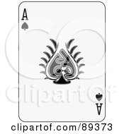 Poster, Art Print Of Black And White Ace Of Spades Playing Card Design