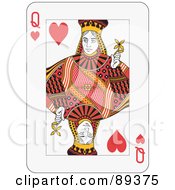 Poster, Art Print Of Queen Of Hearts Playing Card Design