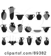 Royalty Free RF Clipart Illustration Of A Digital Collage Of Silhouetted Vases