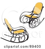 Royalty Free RF Clipart Illustration Of A Digital Collage Of Two Wicker Rocking Chairs by Frisko