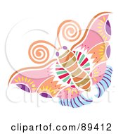 Poster, Art Print Of Colorful And Ornate Patterned Butterfly - Version 2