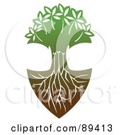 Royalty Free RF Clipart Illustration Of A Tree With Deep Roots