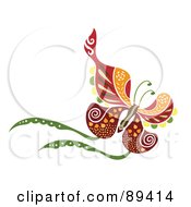 Poster, Art Print Of Colorful And Ornate Patterned Butterfly - Version 3