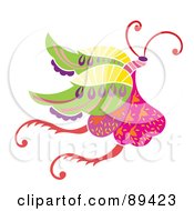 Poster, Art Print Of Colorful And Ornate Patterned Butterfly - Version 1