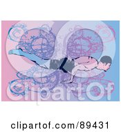 Royalty Free RF Clipart Illustration Of A Yoga Man Balancing On His Hands by mayawizard101