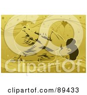 Royalty Free RF Clipart Illustration Of A Woman In A Yoga Pose Version 9