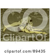 Royalty Free RF Clipart Illustration Of A Man In A Yoga Pose Version 6