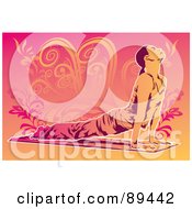 Royalty Free RF Clipart Illustration Of A Woman In A Yoga Pose Version 4