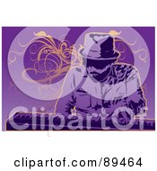 Royalty Free RF Clipart Illustration Of A Purple Man Playing A Keyboard by mayawizard101