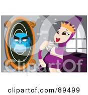 Royalty Free RF Clipart Illustration Of Snow Whites Evil Stepmother Standing Before A Magic Mirror by mayawizard101